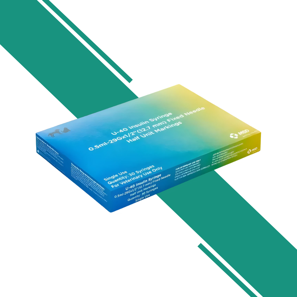 Caninsulin Veterinary Syringes 0.5ml U40 – Pack of 30 with Needles